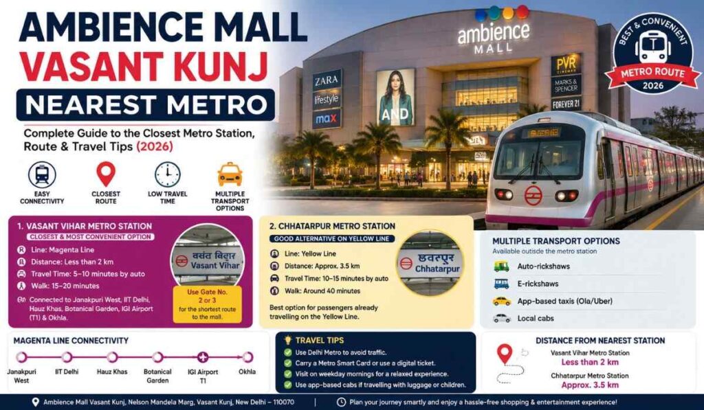 Ambience Mall Vasant Kunj Nearest Metro