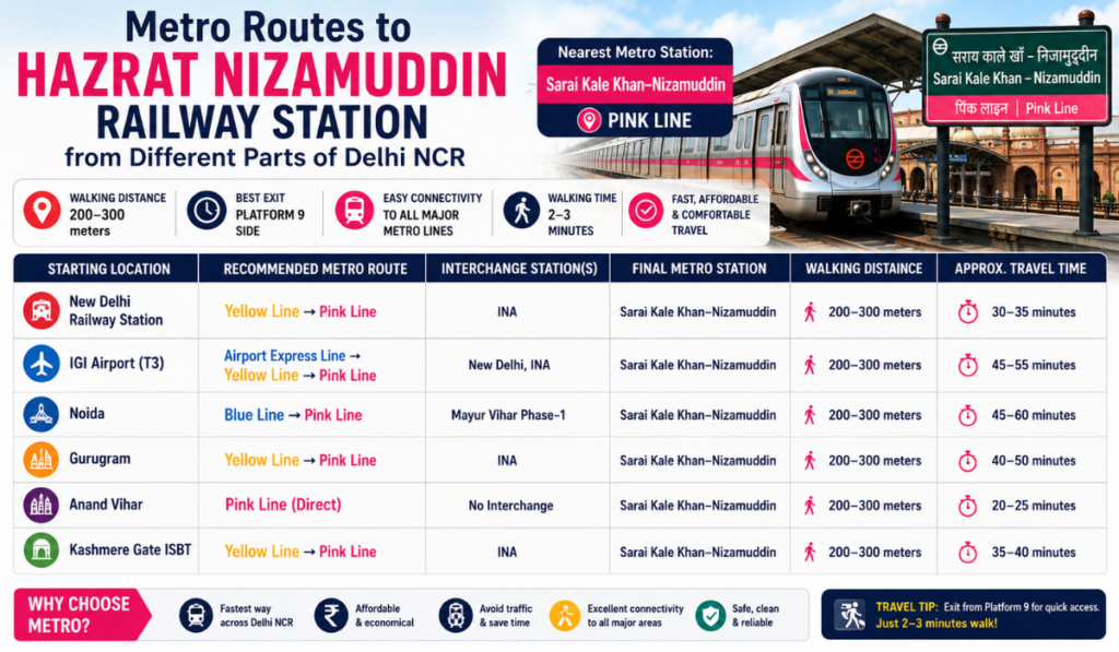 Hazrat Nizamuddin Railway Station Nearest Metro