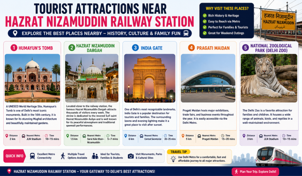 Hazrat Nizamuddin Railway Station Nearest Metro