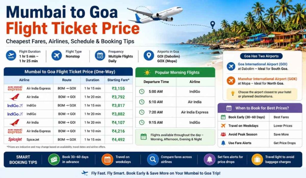 Mumbai to Goa Flight Ticket Price