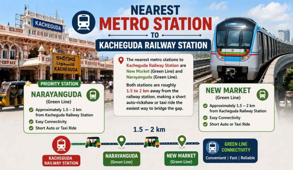 Nearest Metro Station to Kacheguda Railway Station