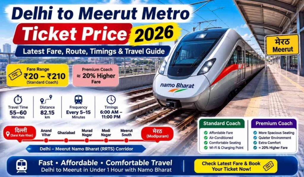 Delhi to Meerut Metro Ticket Price