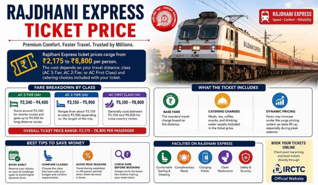 Rajdhani Express Ticket Price
