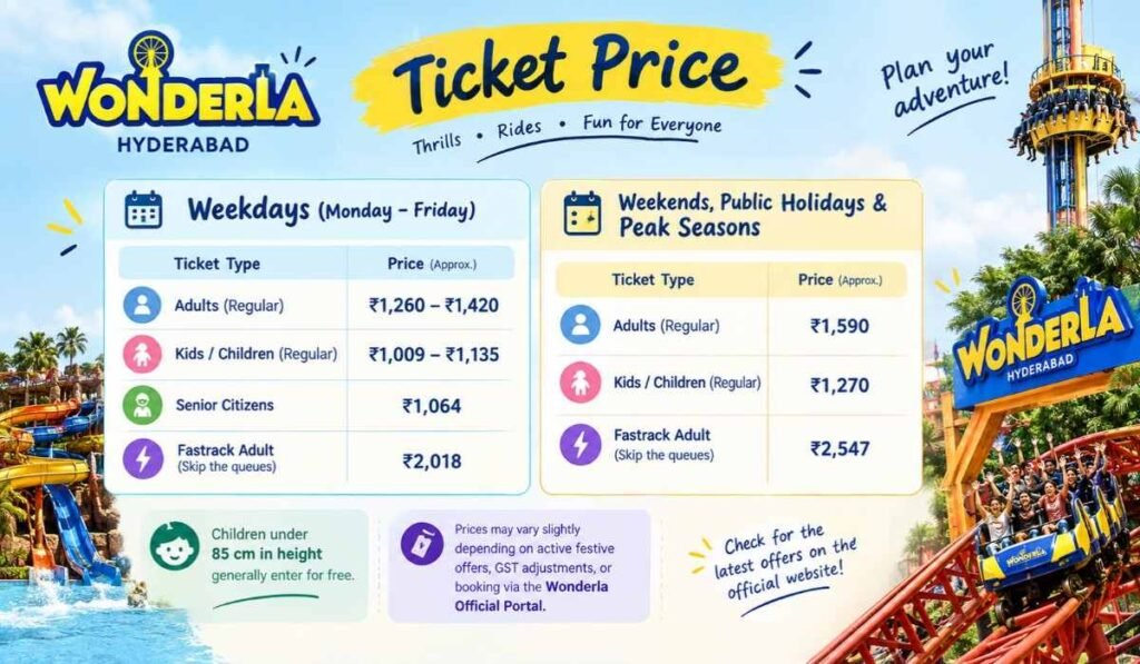 Wonderla Hyderabad Ticket Price