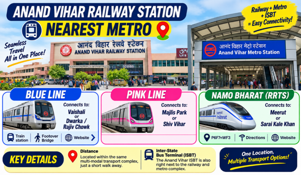 Anand Vihar Railway Station Nearest Metro