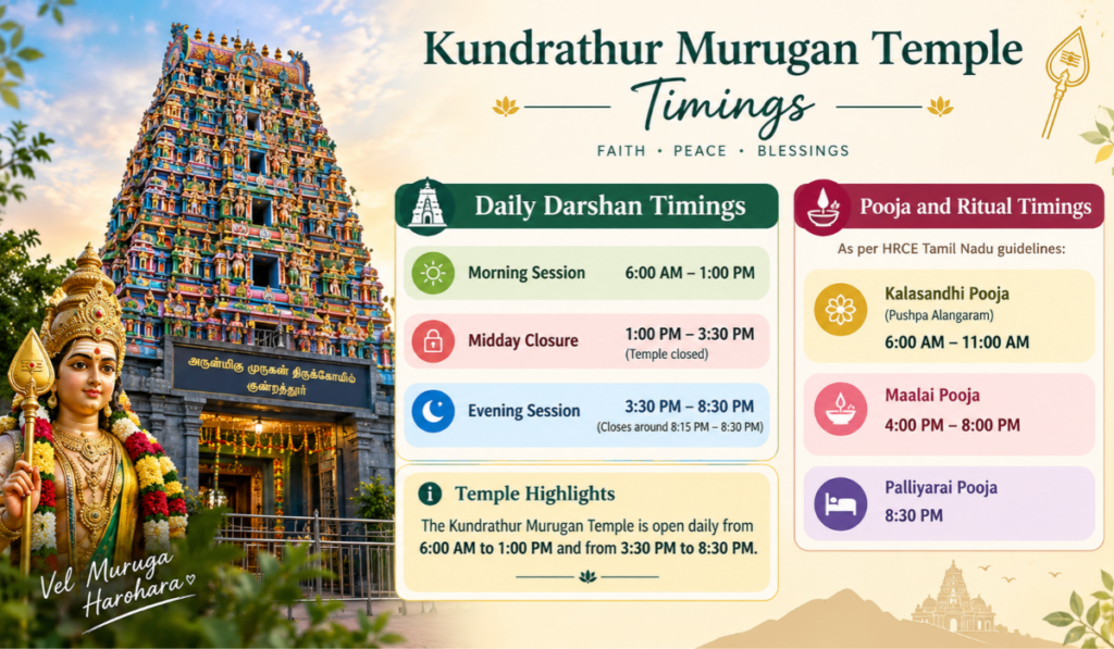 Kundrathur Murugan Temple Timings